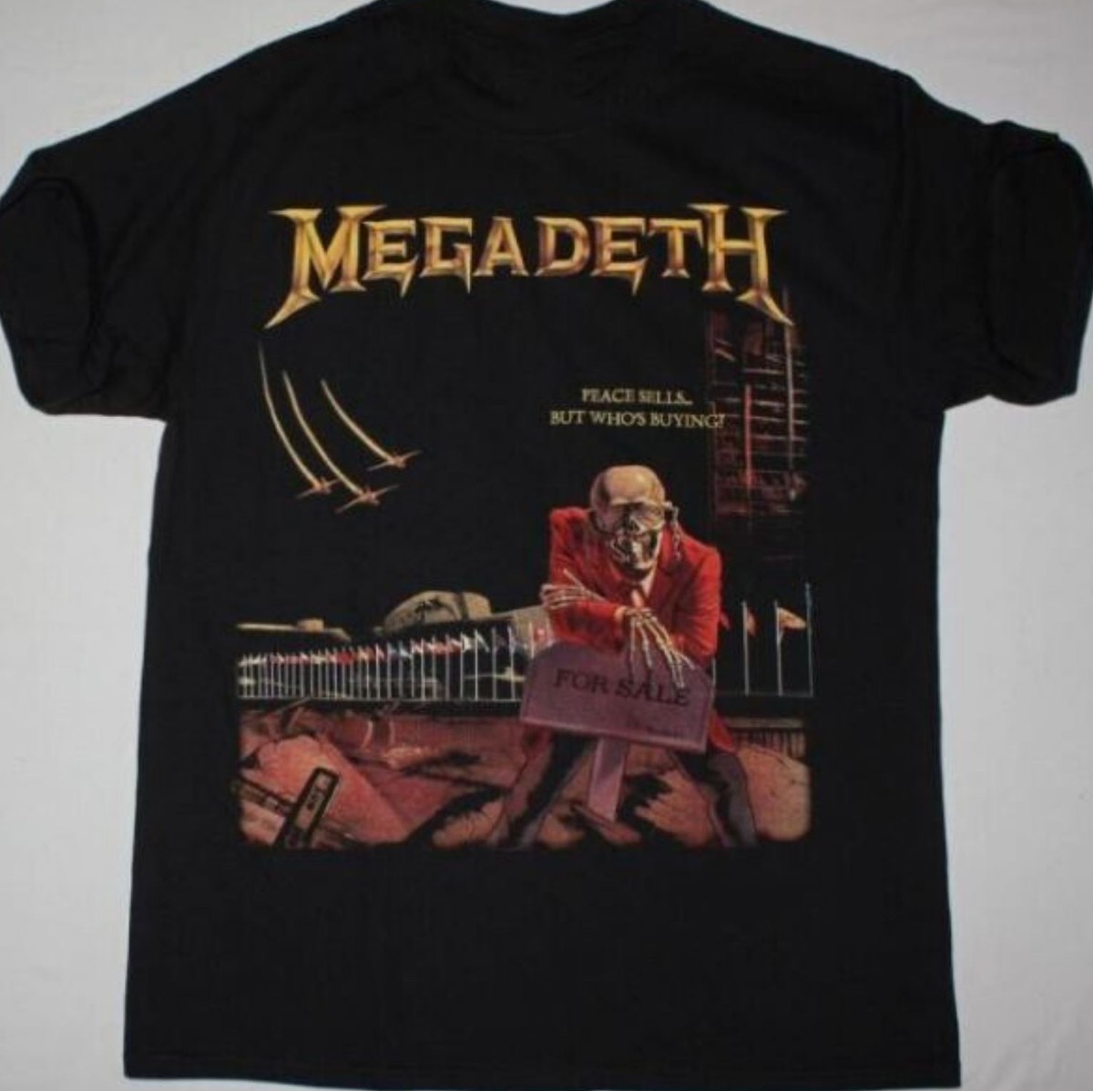 ★90s Megadeth メガデス Tシャツ Peace Sells 当時モノ Vintage Megadeth Peace Sells Album Men T-shirt Black Unisex Tee S