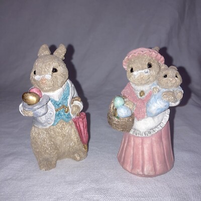 Vintage Easter Bunny Family United Design SEC-005 006 Rabbit Grandma Grandpa '87