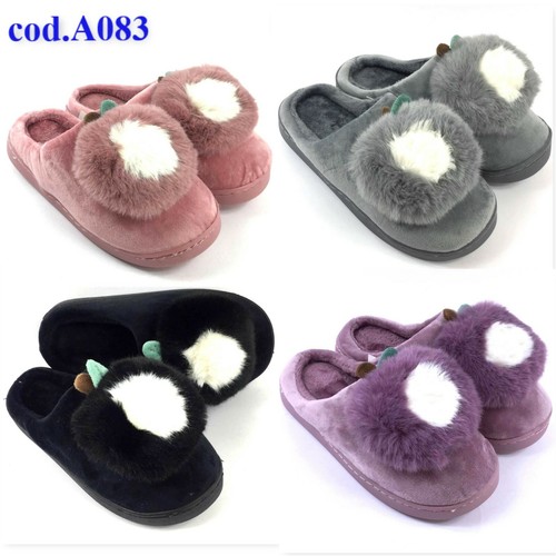 PANTOFOLE DONNA RAGAZZA Ciabatte Babbucce Pupazzi Invernale Pelliccia A083  | eBay