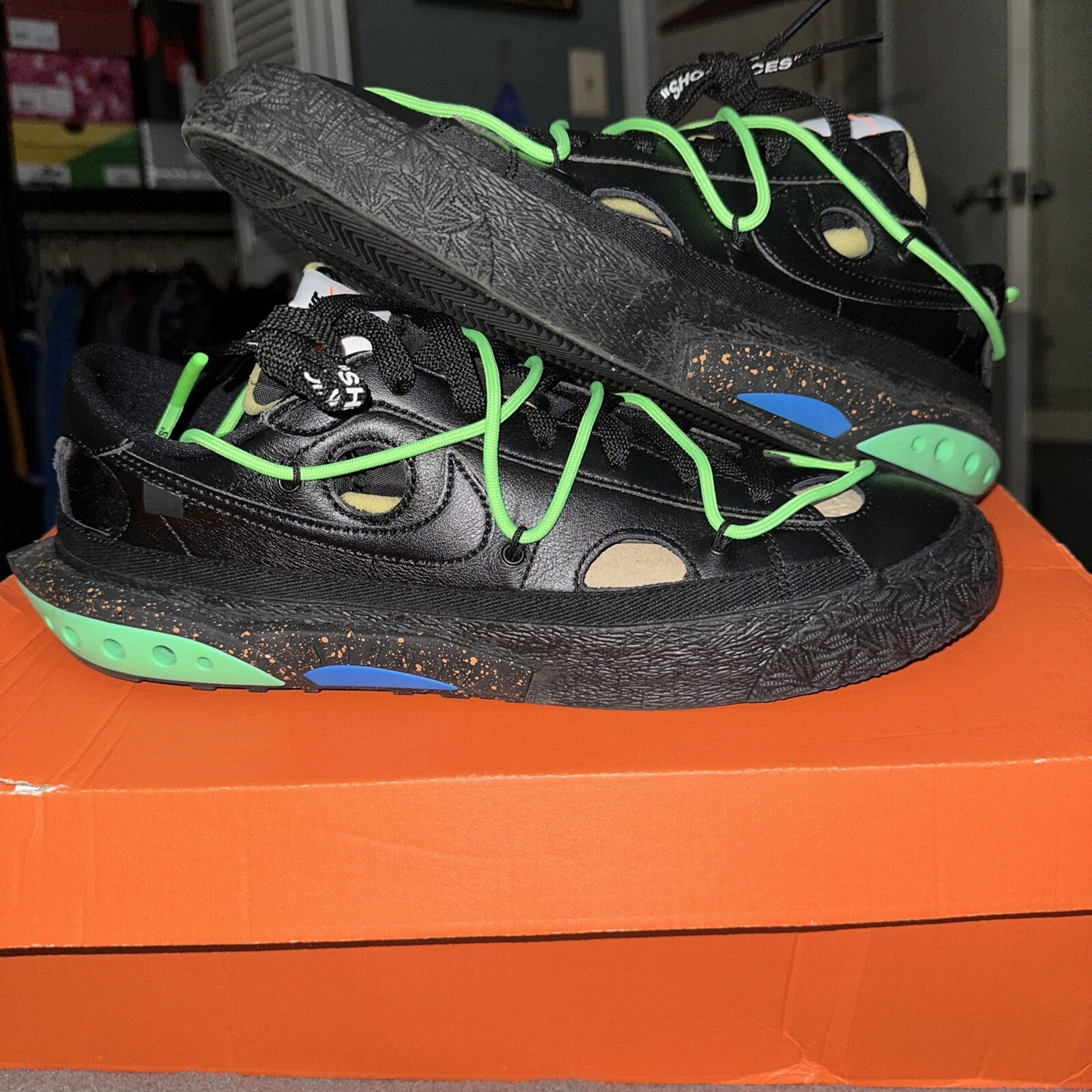 OFF WHITE X NIKE Taglia 11 Nike Off White x Blazer basso nero