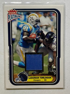Ladainian Tomlinson 2004 Fleer Platinum Game Used Jersey Patch Chargers 49/765