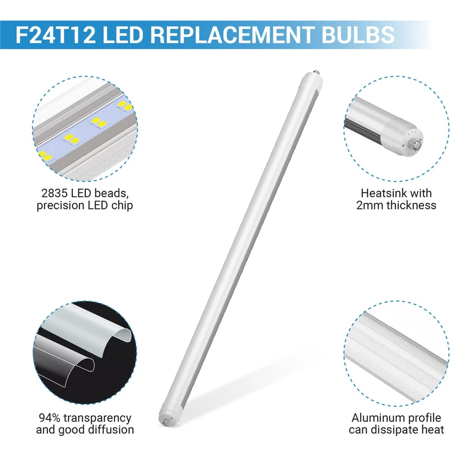 24" (2 ft.) T12 FA8 Single Pin Type A Plug & Play LED Replacement for 21W F24T12 - Image 3 of 4