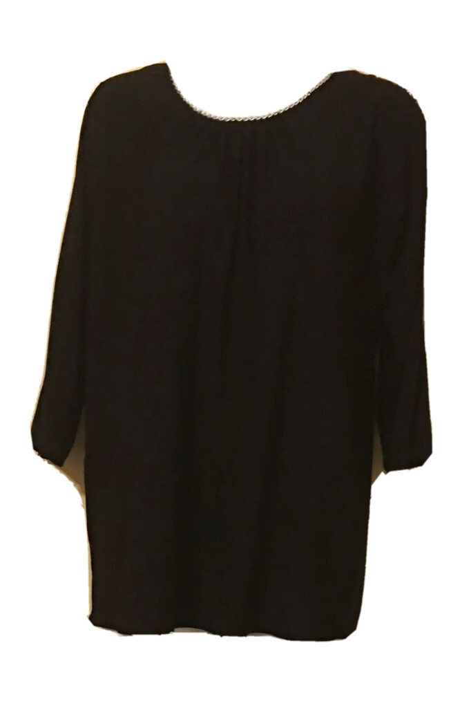 Blusa para mujer, color negro, cuello redondo,estilo casual.