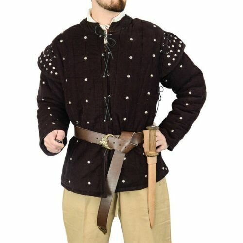 Mittelalterlich Dick Gepolsterter Mantel Gambeson Armor Baumwolle Stoffe  Kleid