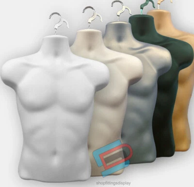 SHOPFITTINGS LTD Male Hanging Mannequin Half Body Form Bust Shop Display 3Qtr Male SDL3/4