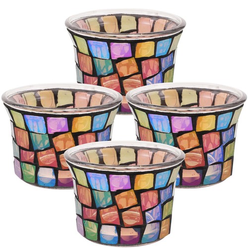 4 piezas candelabro de vidrio hecho a mano lindo soporte de luz de té candelabro - Imagen 10 de 12