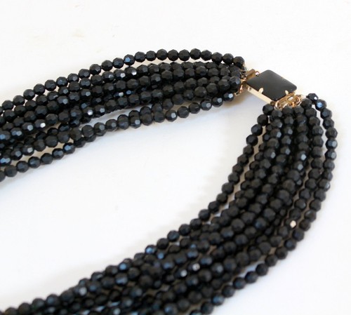 Collier vintage multi-rangs noir - Picture 3 of 6