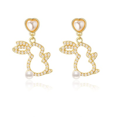 Perlenhase Ostern Ohrringe, modische Statement Ohrringe für Damen & Mädchen, S