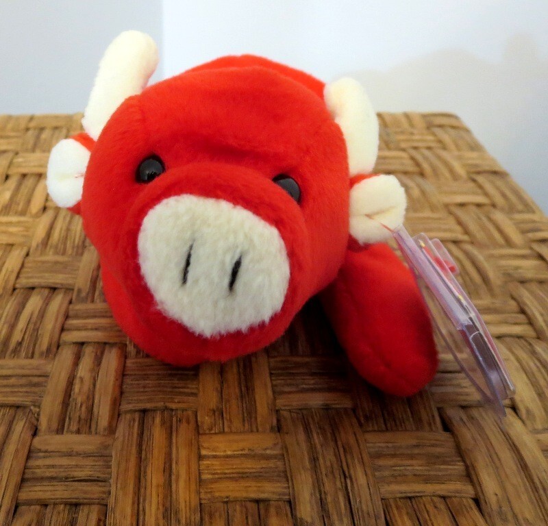 Ty Beanie 3rd / 1st Gen. New & Very Rare Tabasco the Bull with Perfect