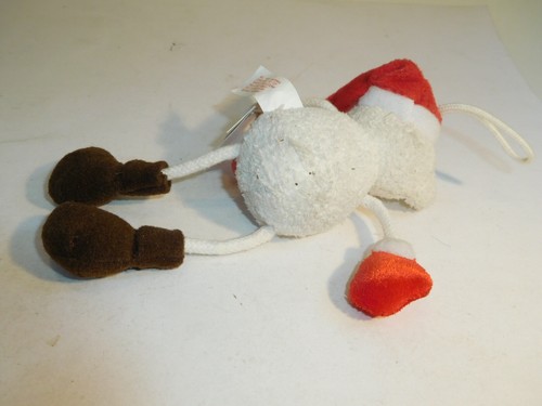 ++ RUSS Vier Weihnachts-Plüschtiere Schneemann - Teddy mit Geschenk ca. 14cm - Picture 9 of 9