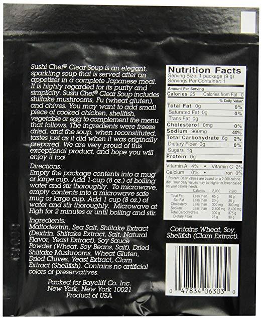 12 Units Sushi Chef Clear Soup, 0.33 Ounce