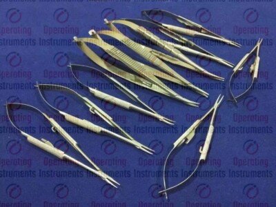 SET OF 10 O.R GRADE CASTROVIEJO MICRO SURGERY NEEDLE HOLDER CURVED+STRAIGHT