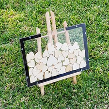 Acrylic Wedding Guestbook alternative Drop Box Frame 340mmx 240mm for 50 hearts