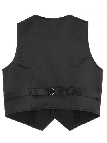 Kids Boys Gentleman Suit Formal Suit Solid Color Buttons Down Vest Waistcoat - Picture 19 of 52
