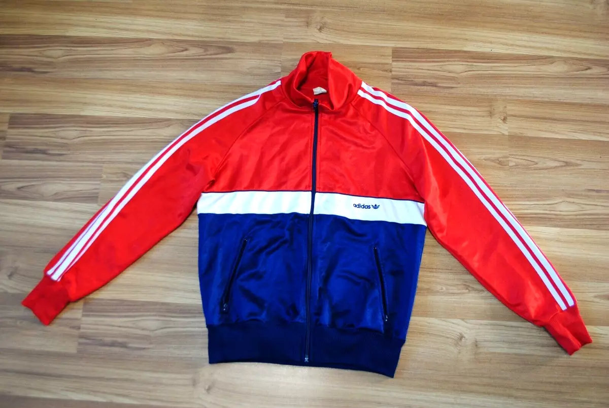 ADIDAS TRACK JACKET 1980s MADE IN WEST SIZE D3 SMALL-XS RED | eBay