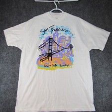 Vintage Golden Gate Bridge San Francisco Shirt Mens XL White Single Stitch 1990s