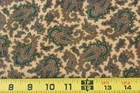 By 1/2 Yd, Brown & Green Paisley on Tan Flannel, Marcus Brothers, B1678
