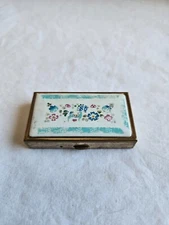 Vintage Pill Box with Floral Design #HH