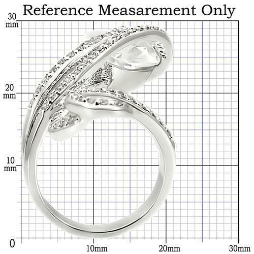 0W253 - Rhodium Brass Ring with AAA Grade CZ in Clear - Bild 2 von 5