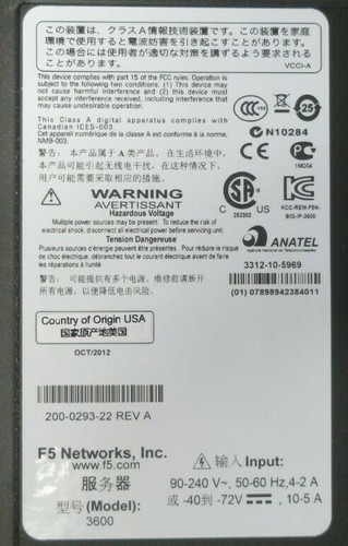 F5 Networks Big-IP 3600 Series 1U LTM Local Traffic Manager Appliance & 2x PSU - 第 3/3 張圖片