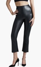 Image of NEW Commando Perfect Control Faux Leather Crop Flare Leggings SLG33 - Black - M