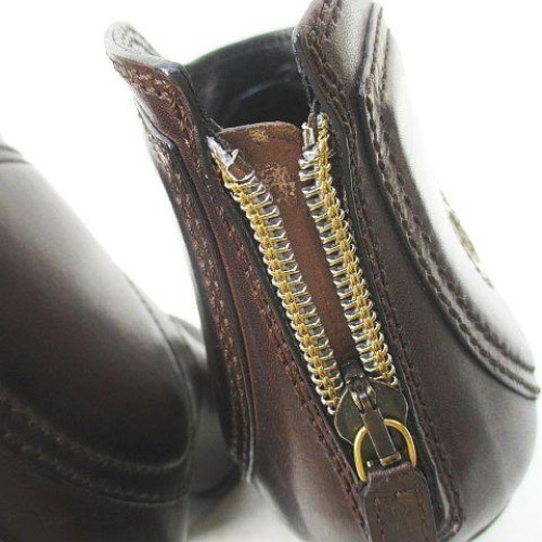 GUCCI Women's Short Round Toe High Heel Leather Boots Size:38/JP:25 141186K Auth thumbnail 4