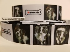 Grosgrain Ribbon I Love My Border Collie Herding Dogs Puppy Fur Babies Pets 1"