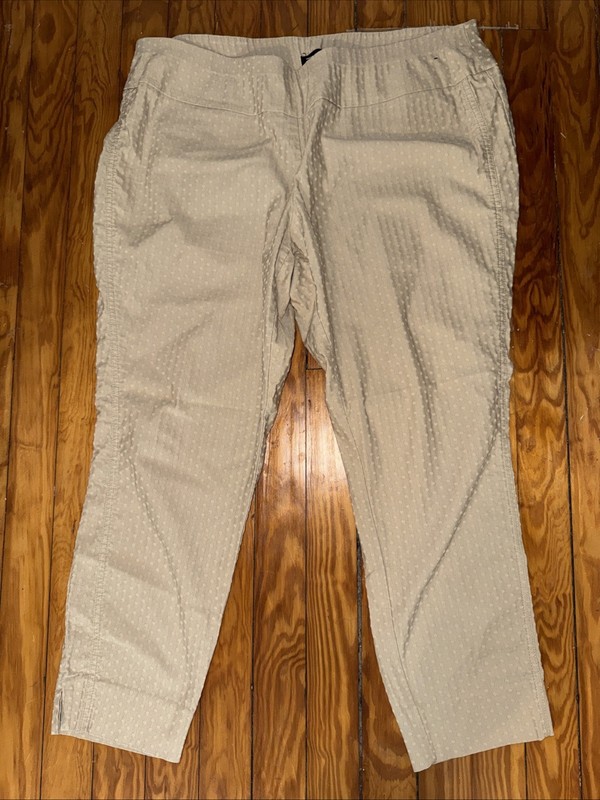 7th Avenue Design Studio New York & Company Pull On Pants Women’s XL Tan Dots
