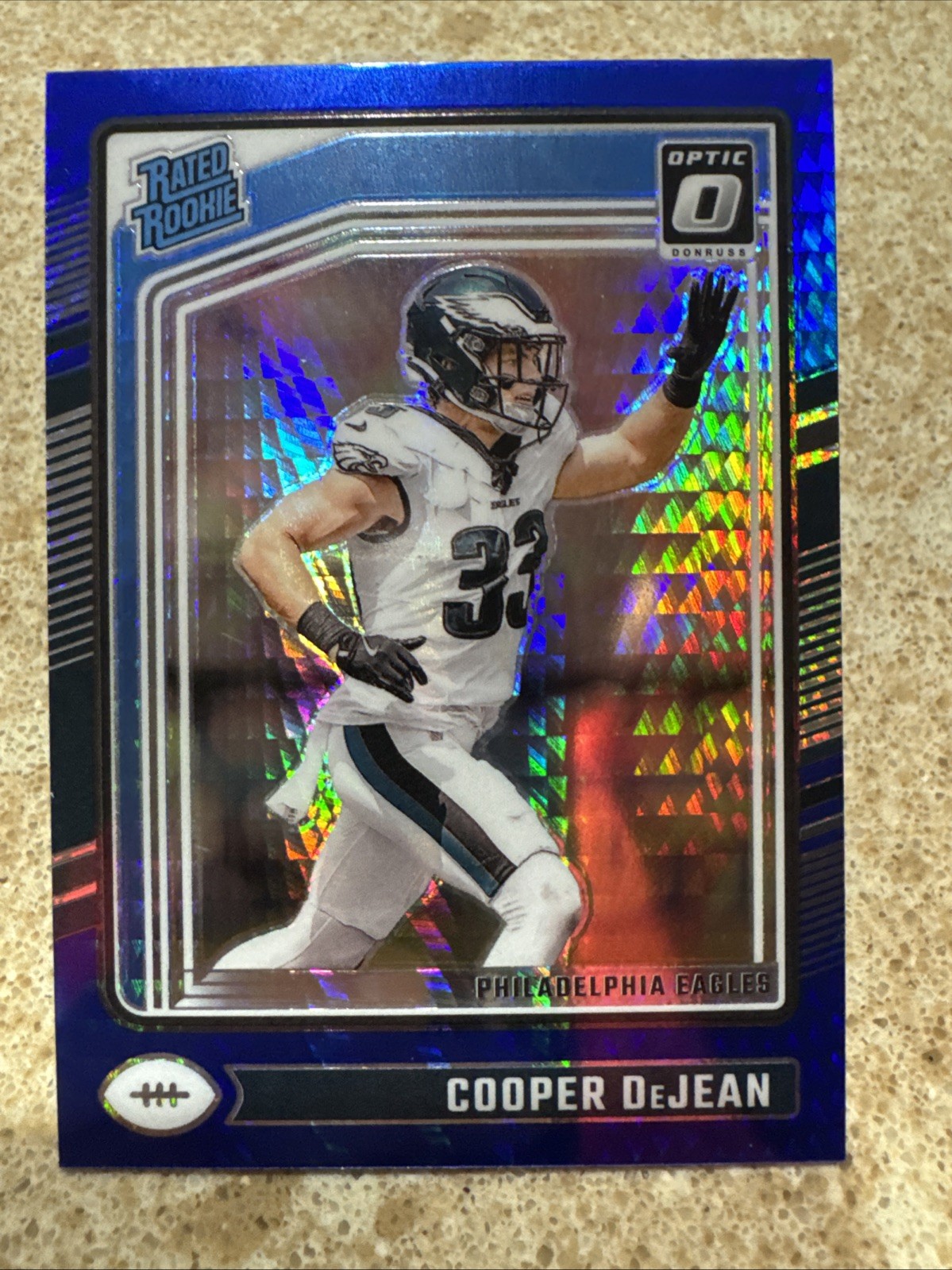 2024 Panini Donruss Optic - Rated Rookie Cooper DeJean #221 Blue Hyper Prizm...
