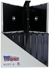 USDISC CD Jewel Cases Chubby 22mm, Quadruple 4 Disc Black Lot