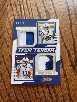 2023 Panini Absolute #TT-IC Taylor / Pittman Jr. Team Tandem Materials Gold #/99
