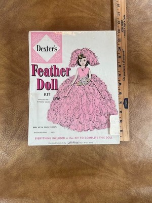Vintage Dexter's Feather Doll Kit New Shocking Pink Lee Wards Illinois 1657 NIB