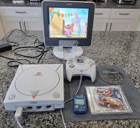 Sega Dreamcast Console Street Fighter Alpha 3 NFL 2K1 Blue VMU Controller Tested