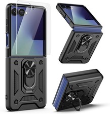 Samsung Galaxy Z Flip 7 Case with Tempered Glass Screen Protector Heavy Duty Cov