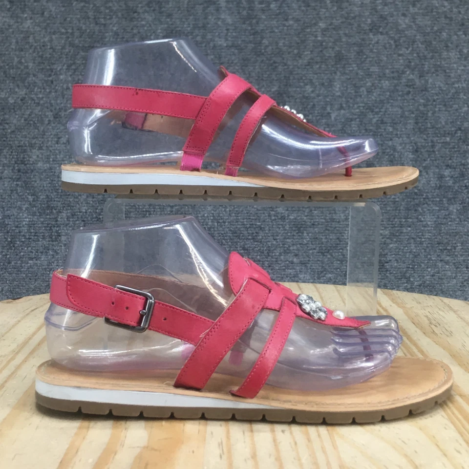 Sandalias Naturalizer Mujer 8M Alka Cordones Cuero Rosa Puntera Cómodas Planas Foto 2 de 4