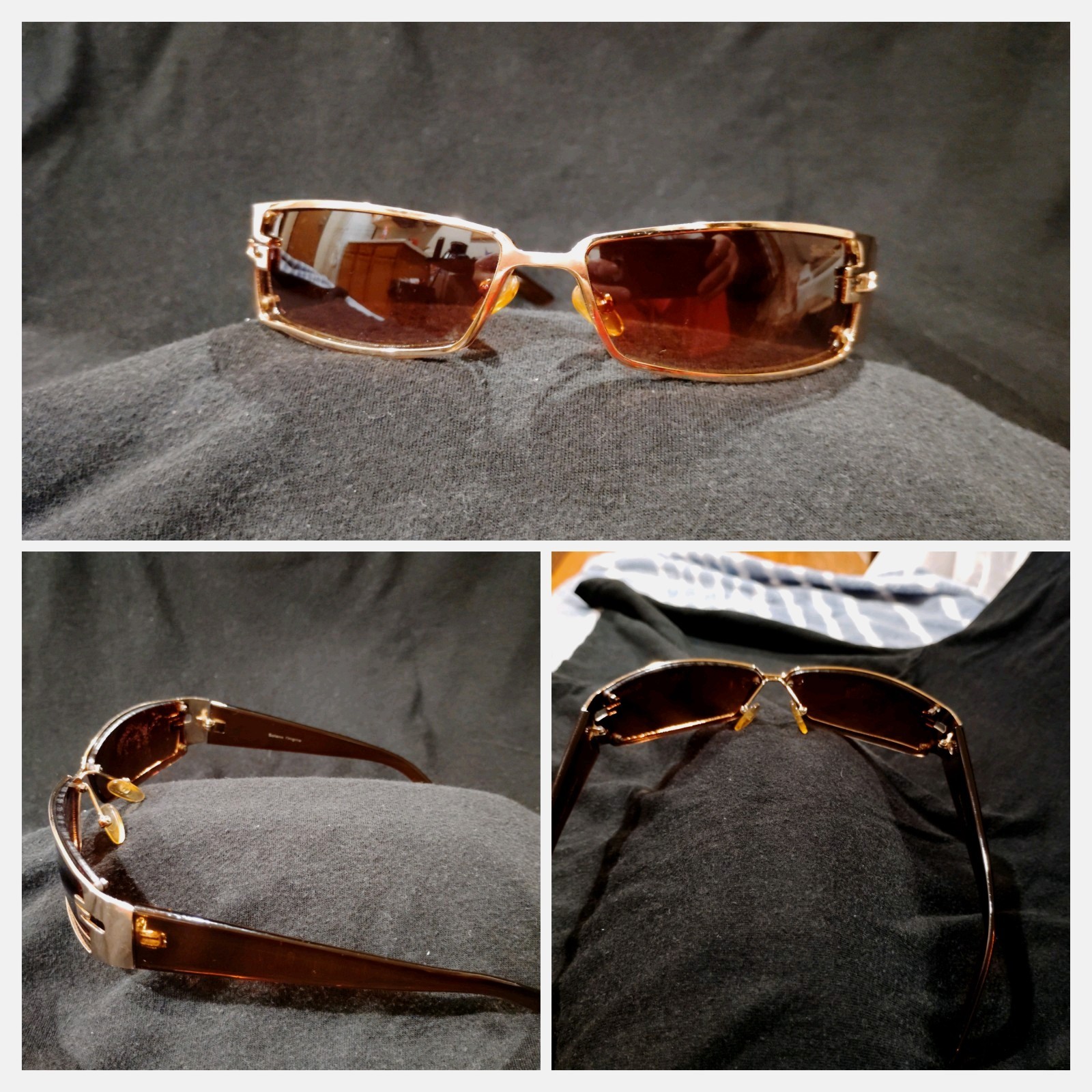 Brown Rectangular Plastic Sunglasses for Men Tint… - image 1