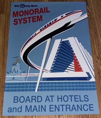 Walt Disney World WDW Monorail System Poster 24'' x 36  Contemporary Hotel