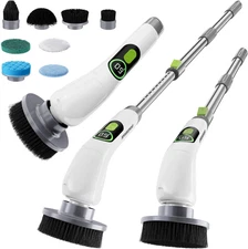 WORKPRO Electric Spin Scrubber, Cordless Cleaning Brush, 3-Speed, Long Adjustabl