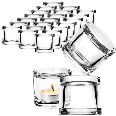 24 elegante Teelichthalter Teelichtglas Windlicht Teelichtgläser Teelichter Glas