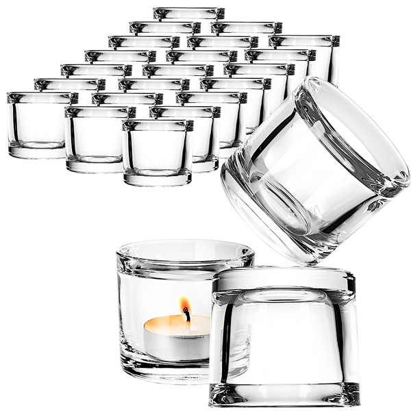 24 Elegante Teelichthalter Teelichtglas Windlicht TeelichtgläSer Teelichter Glas-image