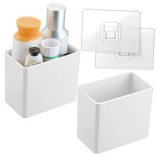 2 Pcs Wall Mounted Organizer Non-Drilling Adhesive Floating Shelf Wall 1 White