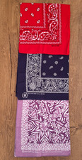 Lot Of 3 Vintage Bandanas 80's Retro Cotton. I DO NOT SHIP TO THE UNITED STATES 