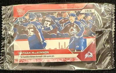 2025-26 NHL TOPPS NOW  Sticker #92   Nathan MacKinnon Avalanche RED   ICE 3/5