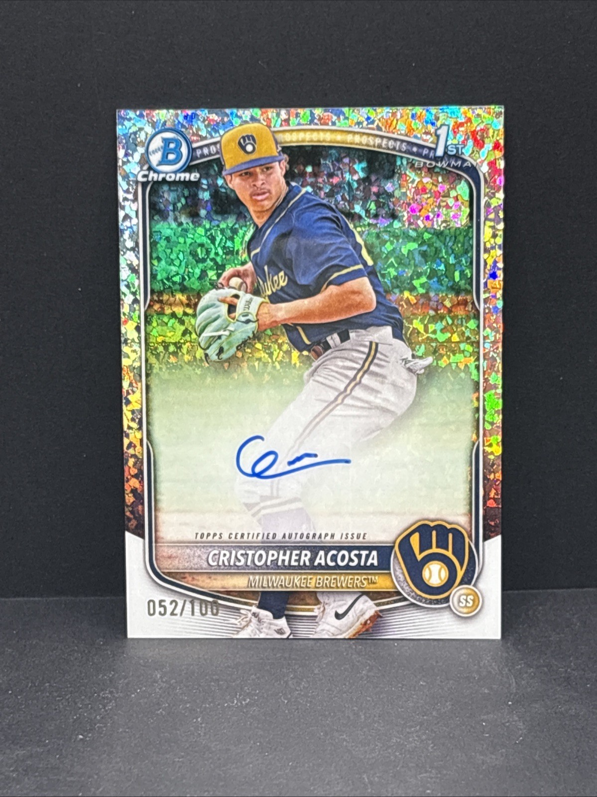 2025 Bowman Chrome Cristopher Acosta Mini Diamonds Auto /100 CPA-CAC Brewers