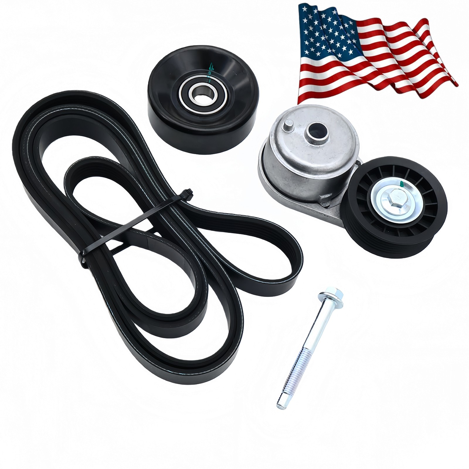 NEW Drive Belt Tensioner Pulleys Kit 38103 38001 For 1996-2005 Chevy Astro 4.3L thumbnail 4