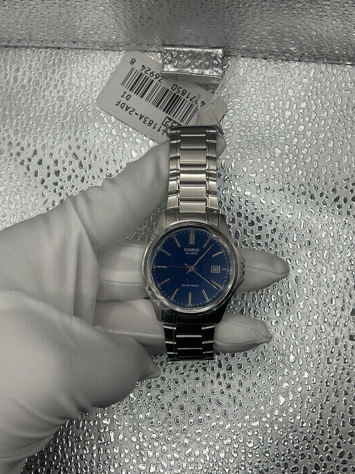 Casio MTP-1183 Men's Quartz Blue Dial Silver Stainless Steel Bracelet Date