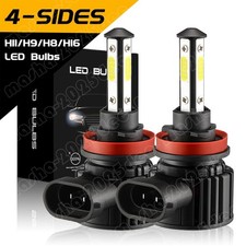 4-Sided H11 LED Headlight Bulb Low Beam Conversion Kit 6000LM Super Bright White