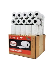 (50 Rolls) 2 1/4 x 70 Thermal Paper 55 GSM Premium Quality German Paper Large...