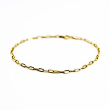 18ct Yellow Gold Paperclip Link Bracelet | Hollow | 19cm #70656