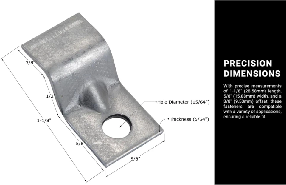20 Pack  Hardware 14 Gauge Table Top Fasteners with Screws, Steel Z Clip Tableto — 第 2/4 张图片